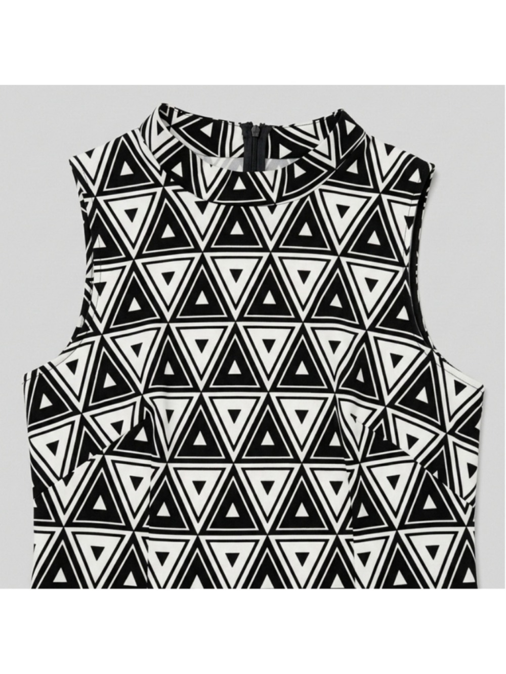 AGB Black White Geometric Mockneck Shift Dress Size 8 - Picture 4 of 9